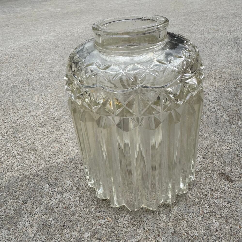 Vintage Art Deco Prismatic Heavy Cut Glass Lamp Light Shade 2.25” Fitter - HN